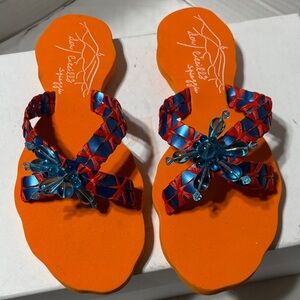 Don Carrillo orange sandals. Made in Italy. NWT